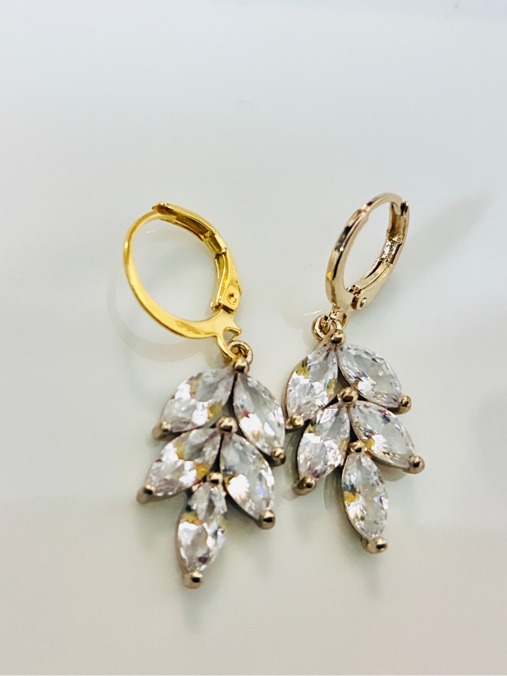 Grass leaf hoop earrings